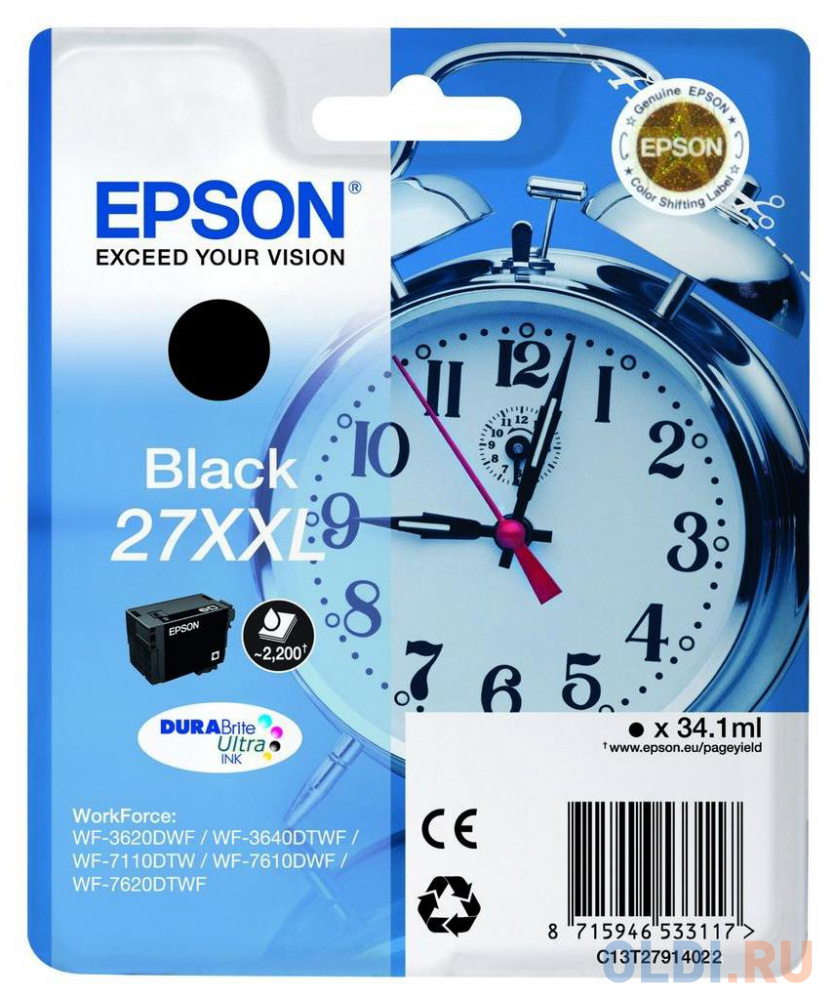 Картридж Epson C13T27914022 2200стр Черный