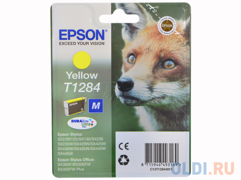 

Картридж Epson C13T12844011 (T1284) 270стр Желтый