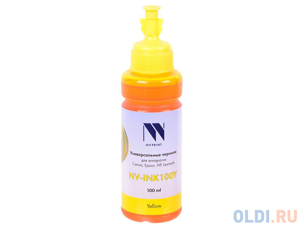 Чернила NV-print NV-INK100 универсальные Yellow на водной основе для аппаратов Сanon/Epson/НР/Lexmark (100ml) Китай