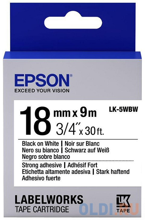 

Лента Epson LK-5WBW для Epson LabelWorks LW-400 400VP 700 900P C53S655012, Белый