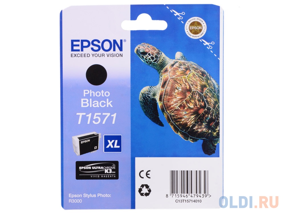 Картридж Epson для Stylus Photo R3000 C13T15714010 Black черный 850стр картридж easyprint ie t1116 для epson stylus photo r270r 290 r390 rx690 tx700 светло пурпурный с чипом