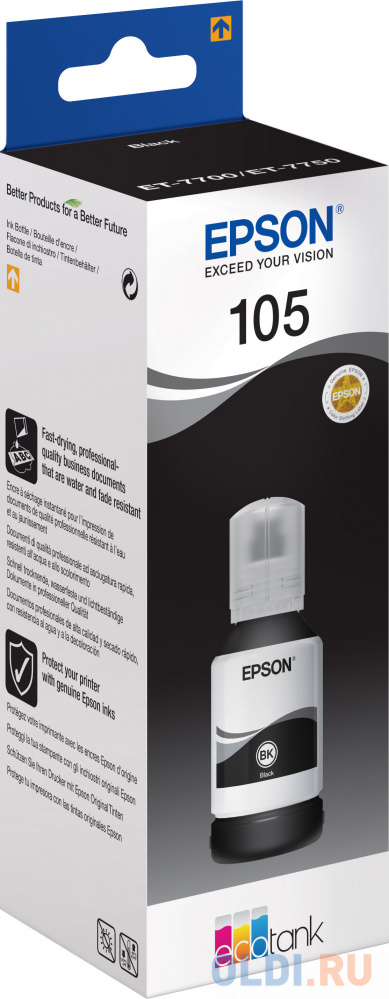 Картридж струйный Epson 105BK C13T00Q140 черный (70мл) для Epson L7160/7180 фото