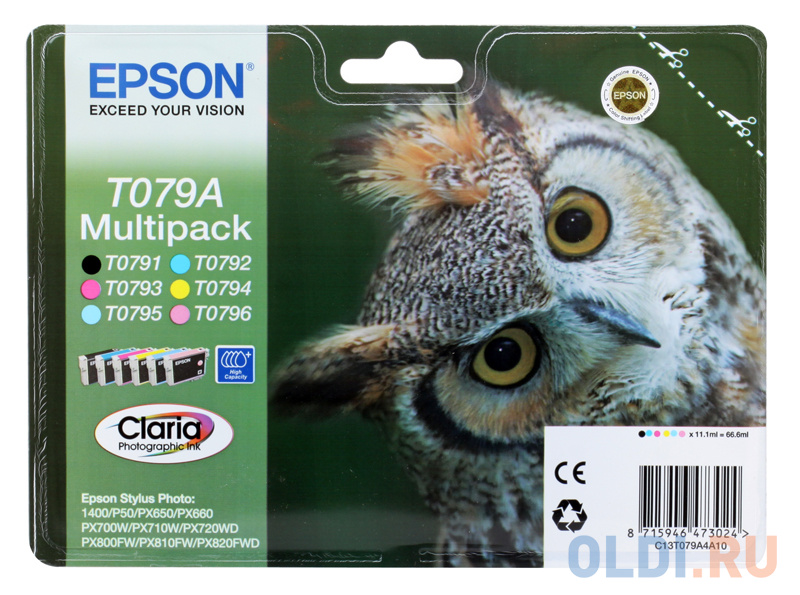 

Набор картриджей Epson C13T079A4A10 540стр Многоцветный