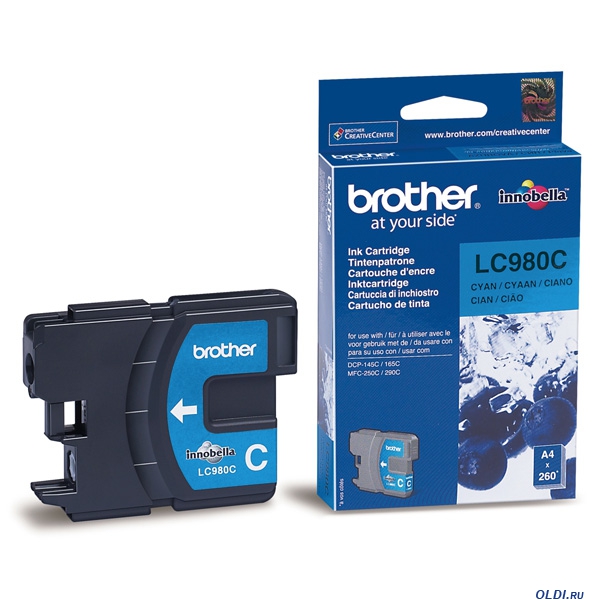 Картридж Brother Bro-LC980C 300стр Голубой - фото 1