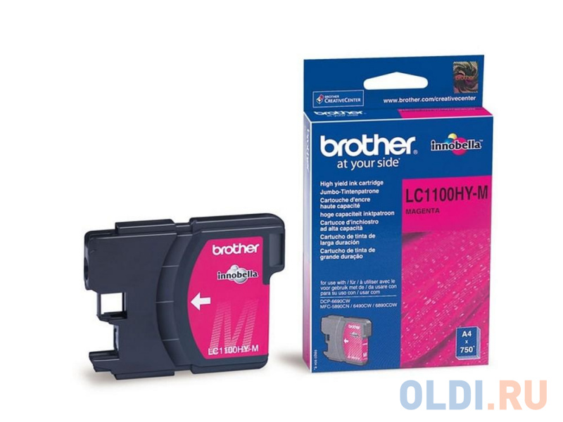 

Картридж Brother LC1100HYM 750стр Пурпурный