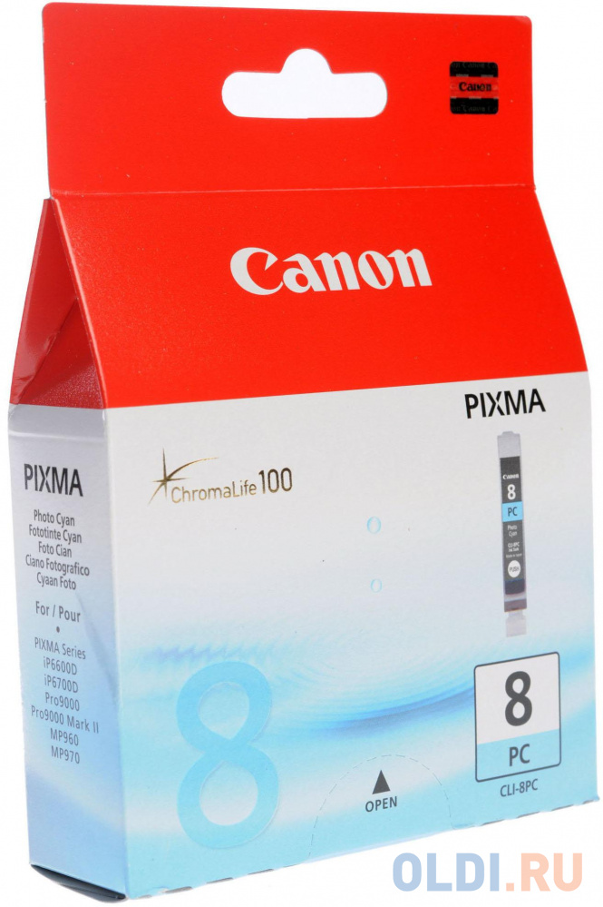 Картридж Canon CLI-8PC для Pixma iP6600D голубой фото картридж t2 ic ccli 471c xl для canon pixma mg5740 6840 7740 ts5040 6040 8040 голубой