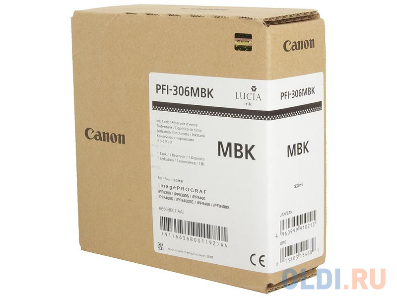 

Картридж Canon PFI-306 MBK для iPF8300S 8400 9400S 9400 матовый черный