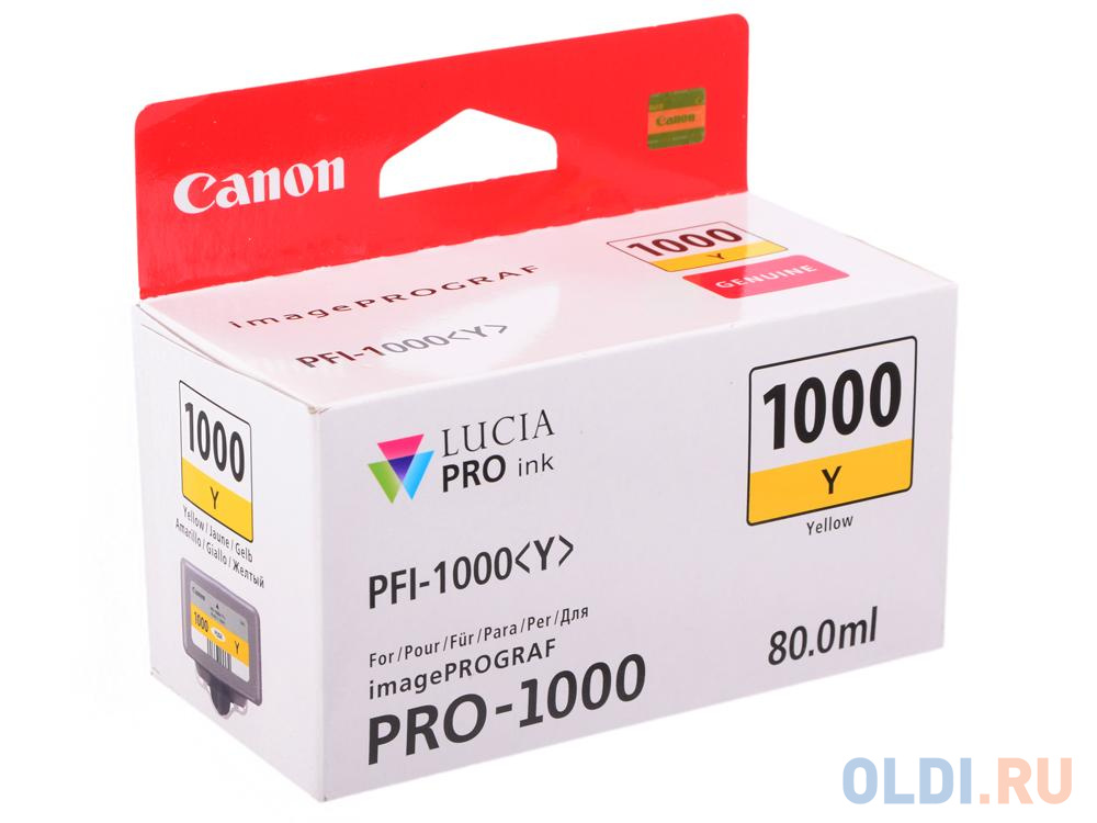 Картридж Canon PFI-1000 Y для IJ SFP PRO-1000 WFG желтый 0549C001 - фото 1