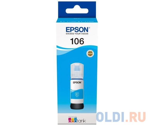 Картридж струйный Epson 106C C13T00R240 голубой (70мл) для Epson L7160/7180 картридж epson c13t850200 для epson surecolor sc p800 голубой