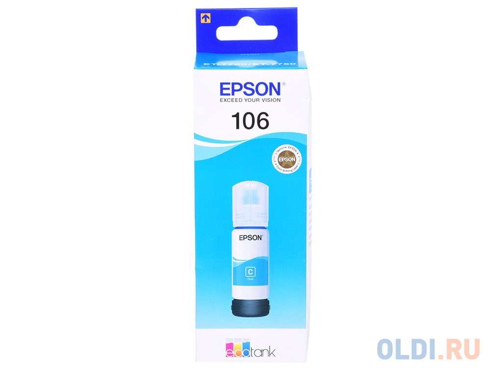 Картридж струйный Epson 106C C13T00R240 голубой (70мл) для Epson L7160/7180 фото