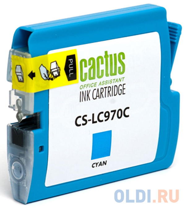Картридж струйный Cactus CS-LC970C голубой для Brother DCP-135C/150C/MFC-235C/260C (20мл) фото