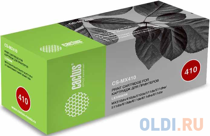 

Тонер Картридж Cactus CS-MX410 60F0HA0/60F5H0E черный (10000стр.) для Lexmark MX310dn/410de/510de/511de/511dhe/511dte/610de