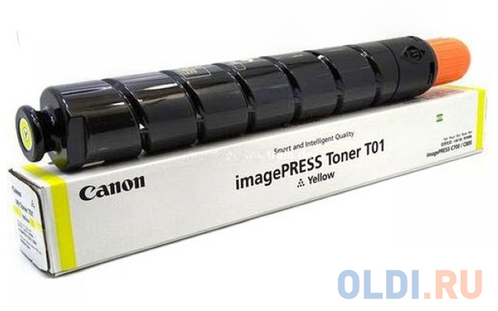 Тонер Canon T01 Y 8069B001 желтый туба 1040гр. для копира IPC800 тонер туба sakura cexv49y желтый 19 000 к