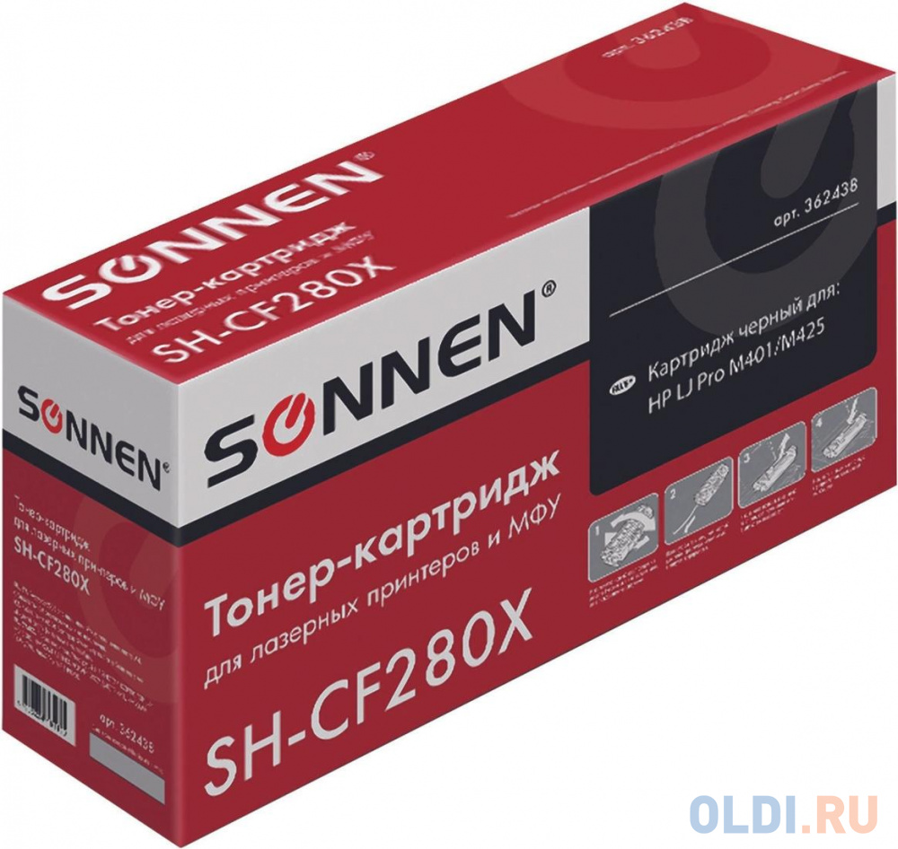Картридж Sonnen SH-CF280X 6500стр Черный картридж hi   80x для hp lj pro 400 m401 pro 400 mfp m425 6 9k hb cf280x