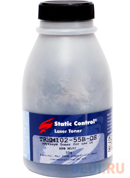 Тонер Static Control TRHM102-55B-OS черный флакон 55гр. для принтера HP LJ M104/M132 тонер static control b3170 55b cos голубой флакон 55гр для принтера brother hl 3170