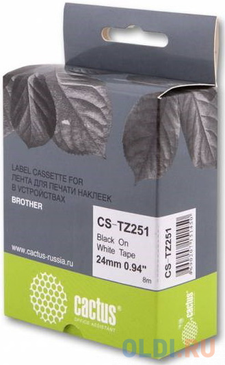 Картридж ленточный Cactus CS-TZ251 для Brother 1010/1280/1280VP/2700VP черный