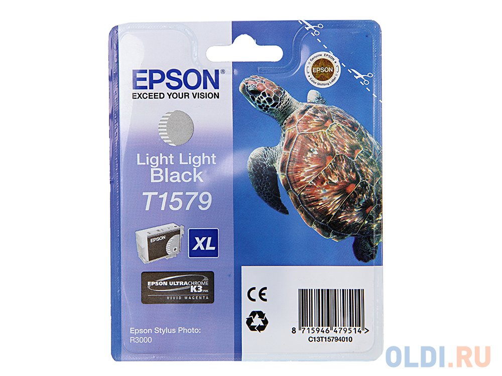 Картридж Epson C13T15794010 для Epson Stylus Photo R3000 Light Light Black светло-серый