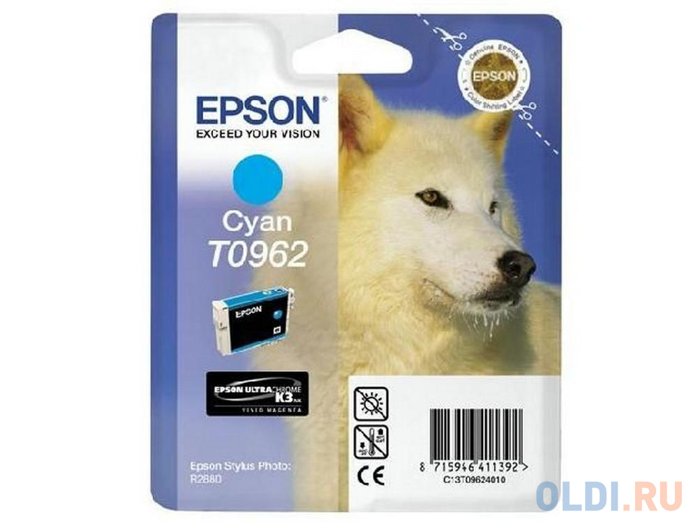 Картридж Epson C13T09624010 T0962 для Epson Stylus Photo R2880 голубой