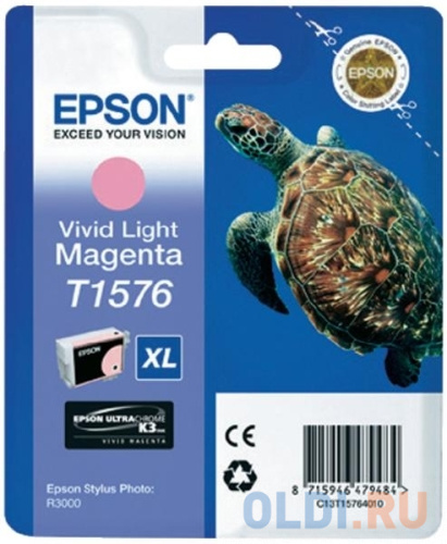 Картридж Epson C13T15764010 для Epson Stylus Photo R3000 светло-пурпурный картридж easyprint ie t0802 для epson stylus photo p50 px660 px720wd px820fwd голубой с чипом