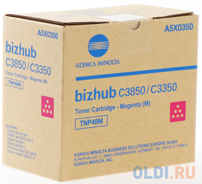 Тонер Konica-Minolta bizhub C3350/C3850 красный TNP-48M принтер konica minolta bizhub с3300i ной а4 33стр мин лоток 500л дуплекс сеть до 96000 стр 3гб картриджи