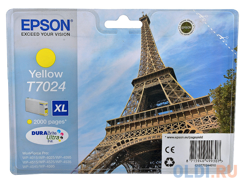 

Картридж Epson C13T70244010 2000стр Желтый