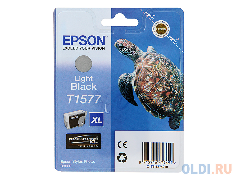 Картридж Epson C13T15774010 для Stylus Photo R3000 серый 850стр картридж epson c13t850700 для epson surecolor sc p800 серый