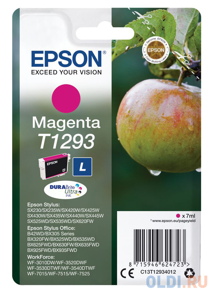 Картридж Epson C13T12934012 для Epson St SX420/425/525WD/B42WD/ BX320FW пурпурный
