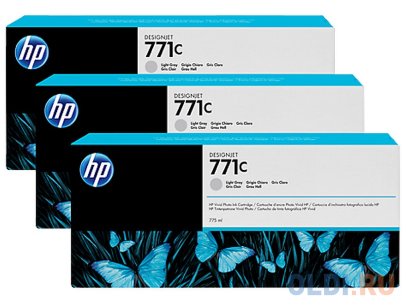 

Картридж HP B6Y38A №771С для HP Designjet Z6200 серый 3шт