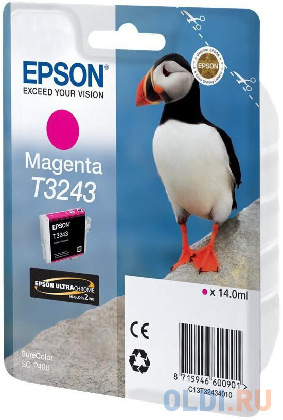 Картридж Epson C13T32434010 для Epson SC-P400 пурпурный - фото 1