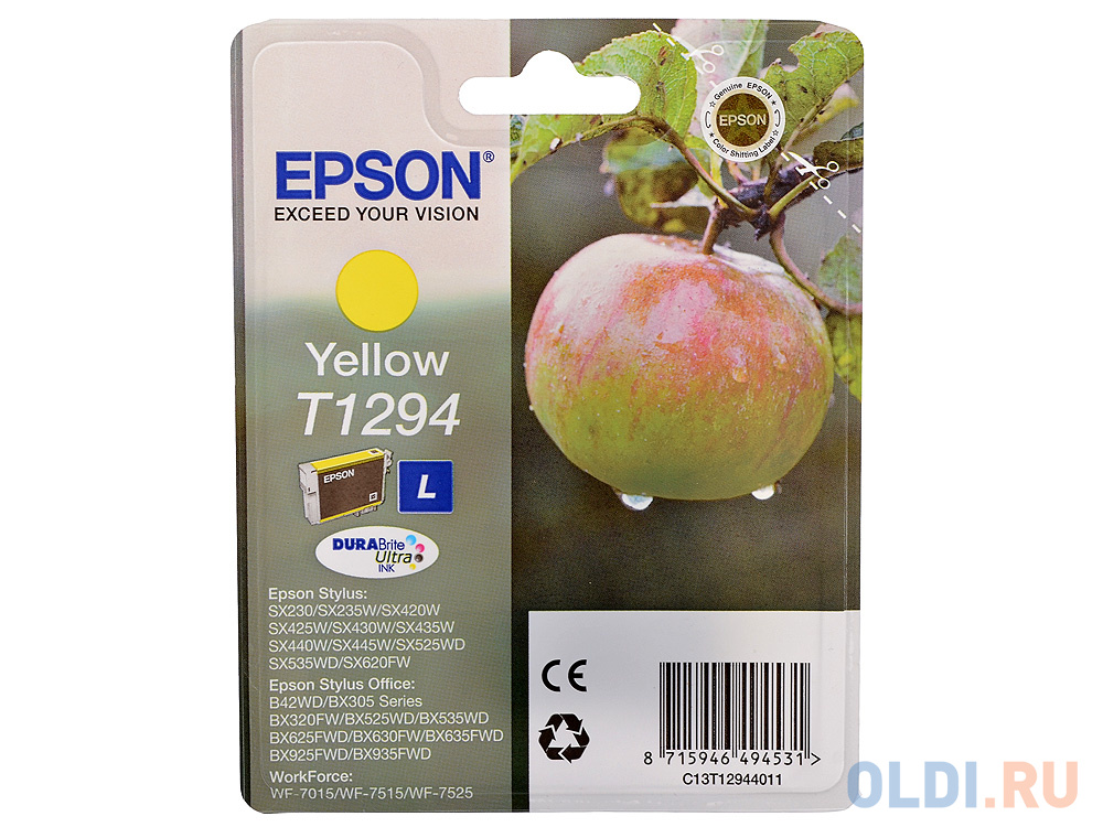 

Картридж Epson T1294 665стр Желтый