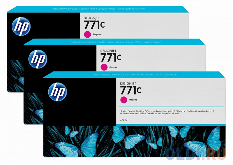 

Картридж HP №771C B6Y33A для HP Designjet Z6200 775 мл пурпурный 3шт