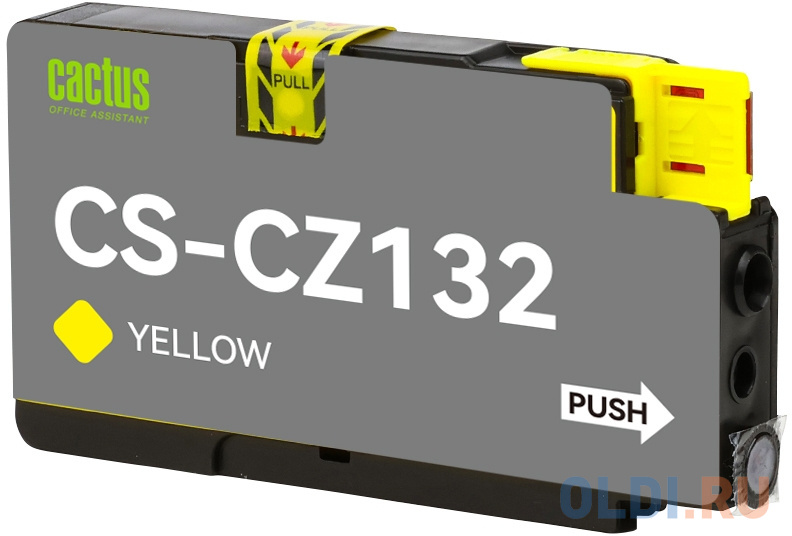 Картридж струйный Cactus CS-CZ132 №711 желтый для HP DJ T120/T520 (26мл) картридж струйный cactus cs cz133 711 xl для hp dj t120 t520 73мл