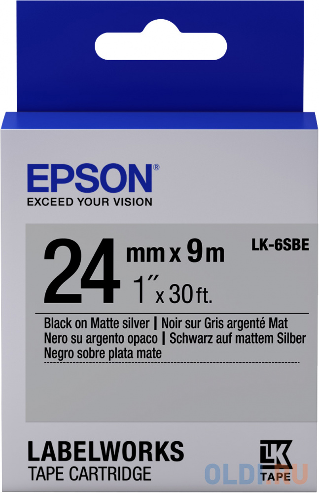 

Epson Tape LK-6SBE Matte Blk/MattSiv 24/9