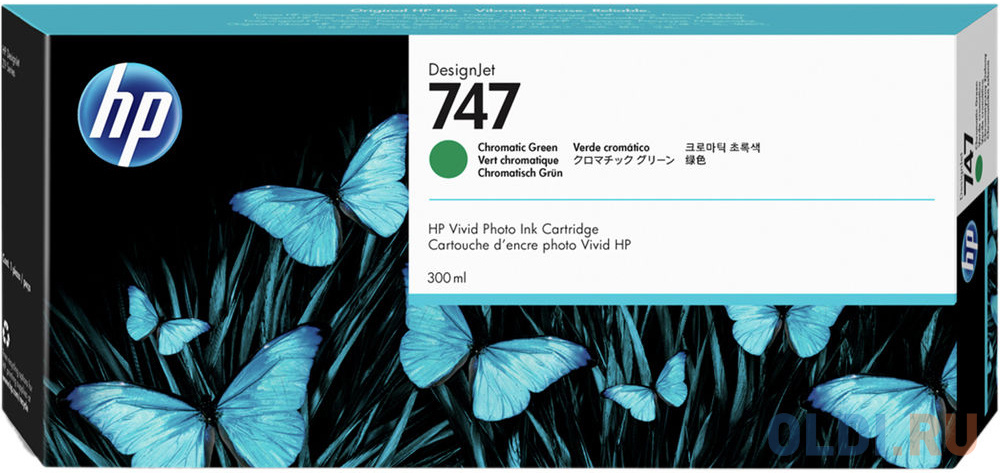 HP 747 300-ml Chromatic Green Ink Cartridge hp 747 300 ml chromatic blue ink cartridge