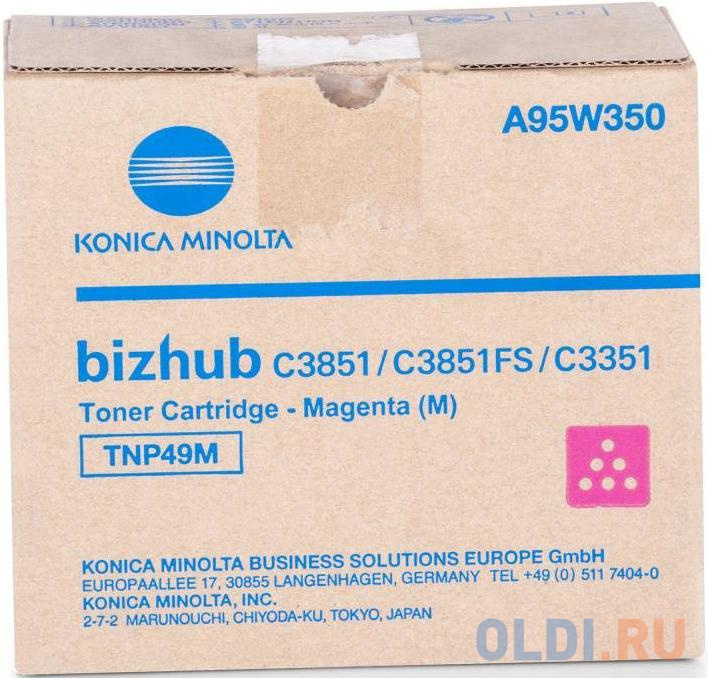 Тонер Konica-Minolta bizhub C3351/C3851 красный TNP-49M тонер konica minolta bizhub c3351 c3851 желтый tnp 49y