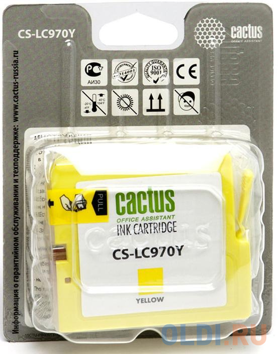 Картридж струйный Cactus CS-LC970Y желтый для Brother MFC-260c/235c/DCP-150c/135c (20мл) фото