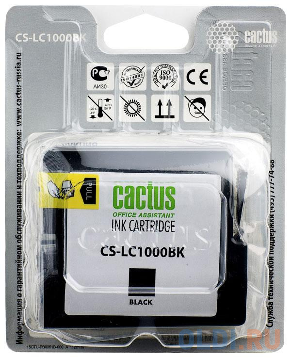 Картридж струйный Cactus CS-LC1000BK черный для Brother DCP 130C/330С/MFC-240C/5460CN (22.6мл) - фото 2