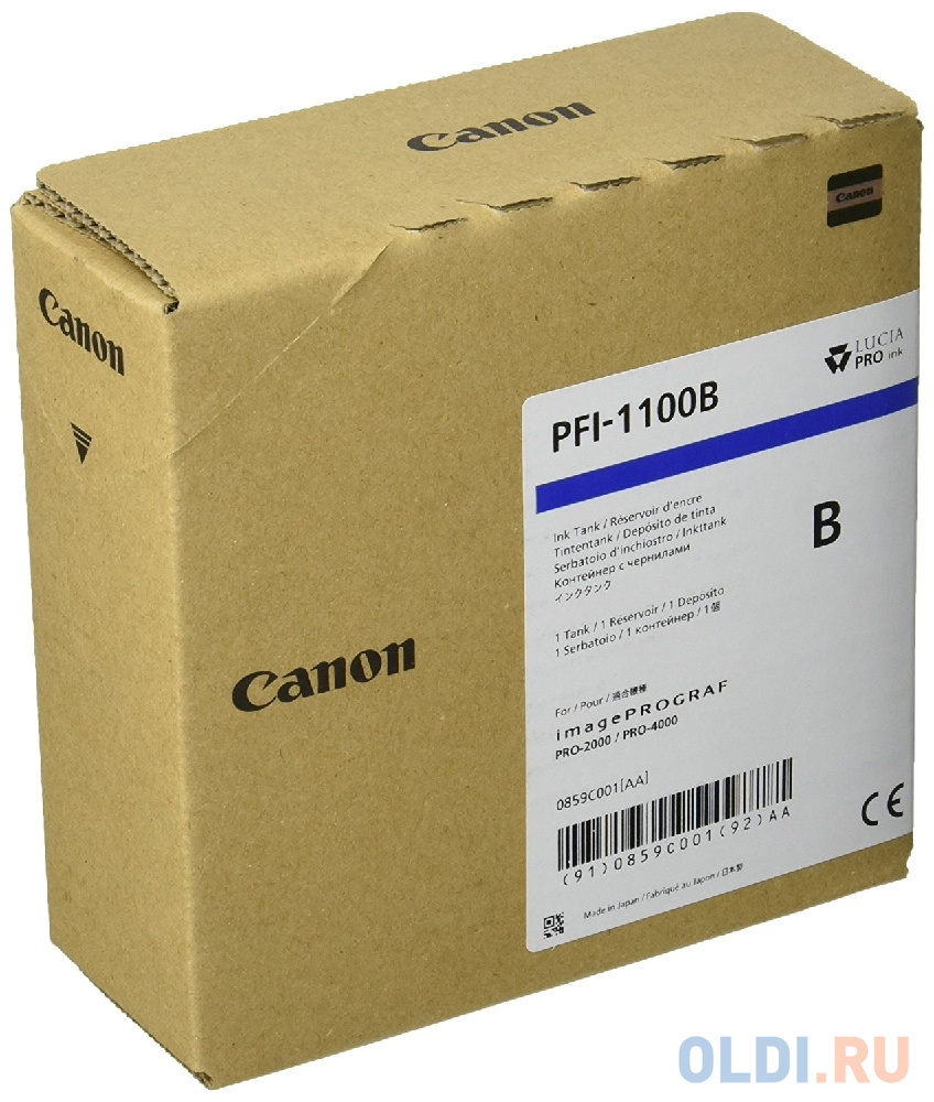 Картридж Canon PFI-1100 для Canon imagePROGRAF PRO-2000 PRO-4000 PRO-4000S PRO-6000S голубой 0851C001 - фото 2