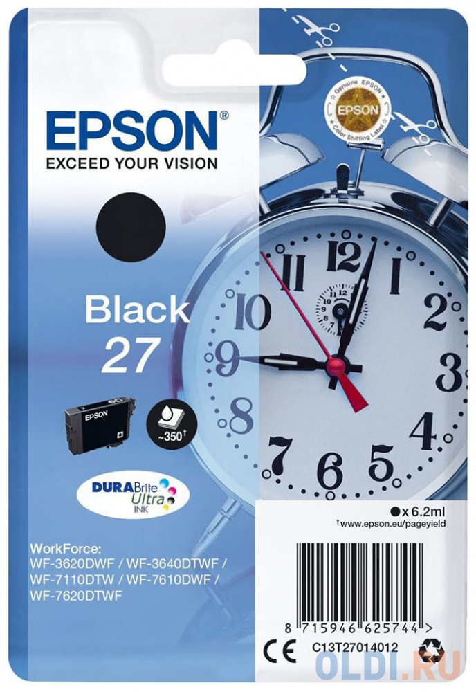 

Картридж Epson C13T27014022 350стр Черный