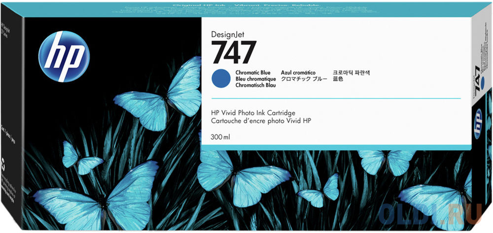 HP 747 300-ml Chromatic Blue Ink Cartridge hp 747 300 ml chromatic blue ink cartridge