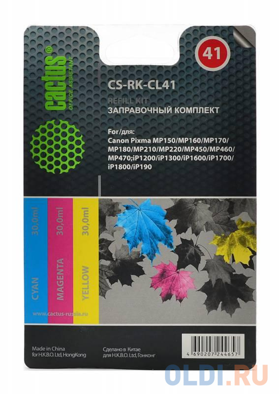 Заправка Cactus CS-RK-CL41 для Canon MP150/MP160/MP170/MP180/MP210 цветной
