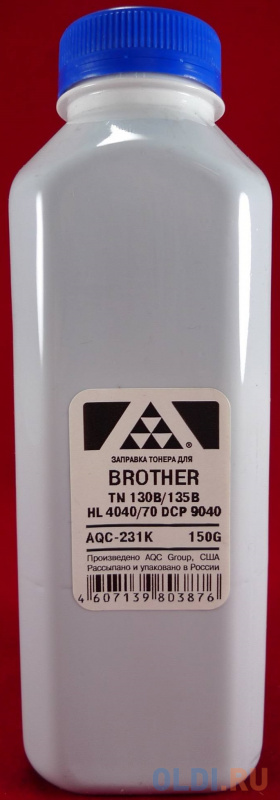 

Тонер Brother TN 130B/135B HL 4040/50/70/DCP 9040 Black (фл. 150г) AQC-США фас.Россия, Черный