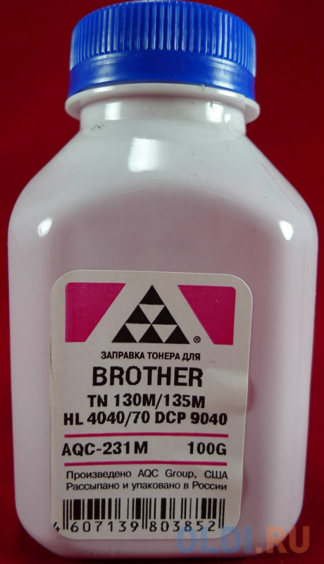 

Тонер Brother TN 130M/135M HL 4040/50/70/DCP 9040 Magenta (фл. 100г) AQC-США фас.Россия, Пурпурный