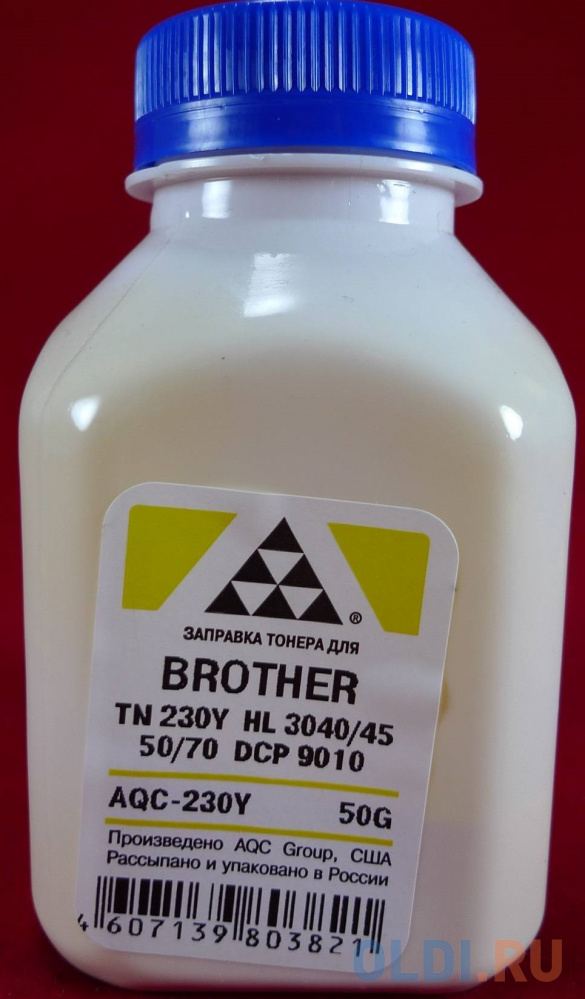 Тонер Brother TN 230Y HL 3040/45/50/70/DCP 9010 Yellow (фл. 50г) AQC-США фас.Россия, цвет желтый