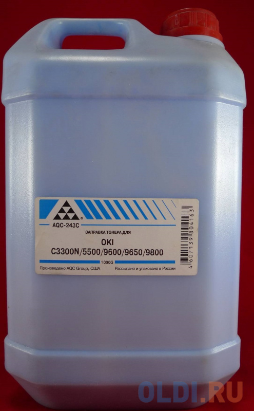 

Тонер OKI C3300N/5500/9600/9650/9800/ Phaser 7400 Cyan, универсальный (кан. 1кг) AQC фас.Россия, Голубой