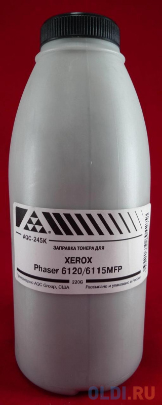 

Тонер XEROX Phaser 6120/6115MFP Black (фл. 220г) AQC-США фас.Россия, Черный