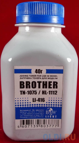 Тонер Brother TN 1075/1070/1060/1050/1040/1030/1020/1010/1000 HL-1112/1110/1111/1118 (фл. 40г) B&W Light фас.Россия