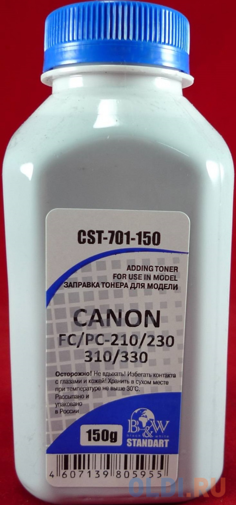 Тонер Canon FС/PC-210/230/310/330 (фл. 150г) B&W Standart фас.Россия, цвет черный н/д н/д - фото 2