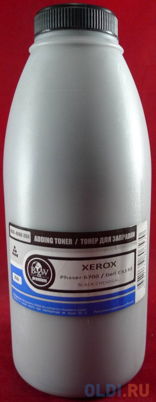 

Тонер XEROX Phaser 6700 / Dell C5130 Black химический (фл. 350г) B&W Premium фас.Россия, Черный