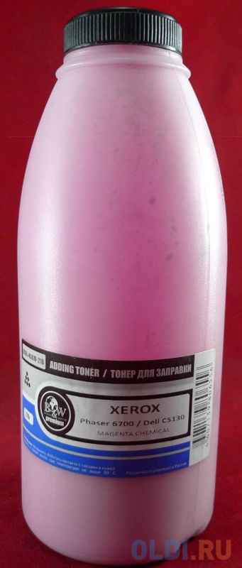 

Тонер XEROX Phaser 6700 / Dell C5130 Magenta химический (фл. 210г) B&W Premium фас.Россия, Пурпурный